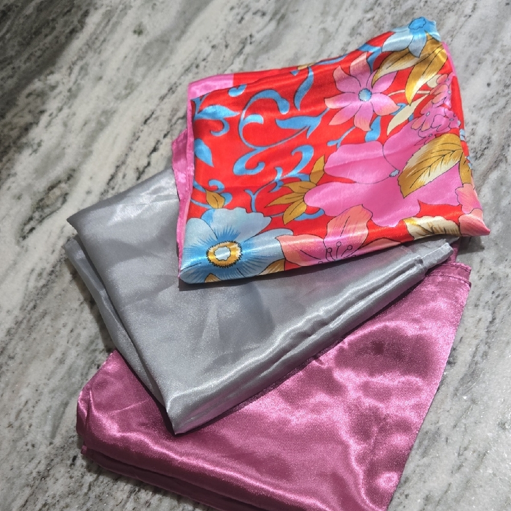 Floral and Solid 100% Polyester Scarves